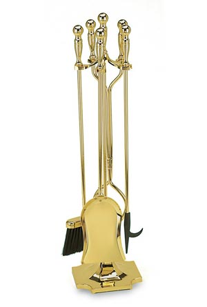 stone fireplace - tools